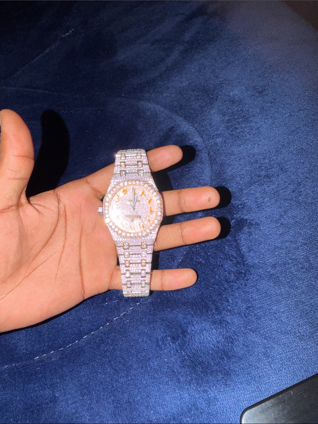Audemars Piguet Silver Tone DiamondSet Watch With Gold Accents